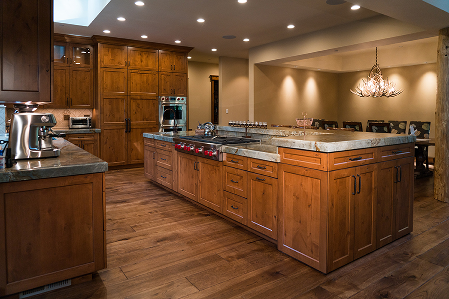 Crafted natural materials inside a Greenwood custom home
