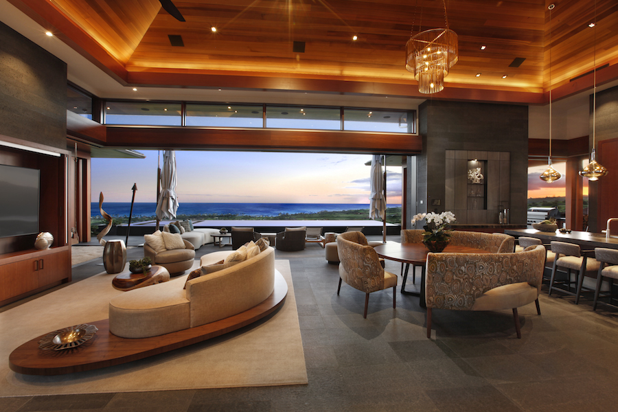 Greenwood custom home in Kauai surrounded by tropical landscape